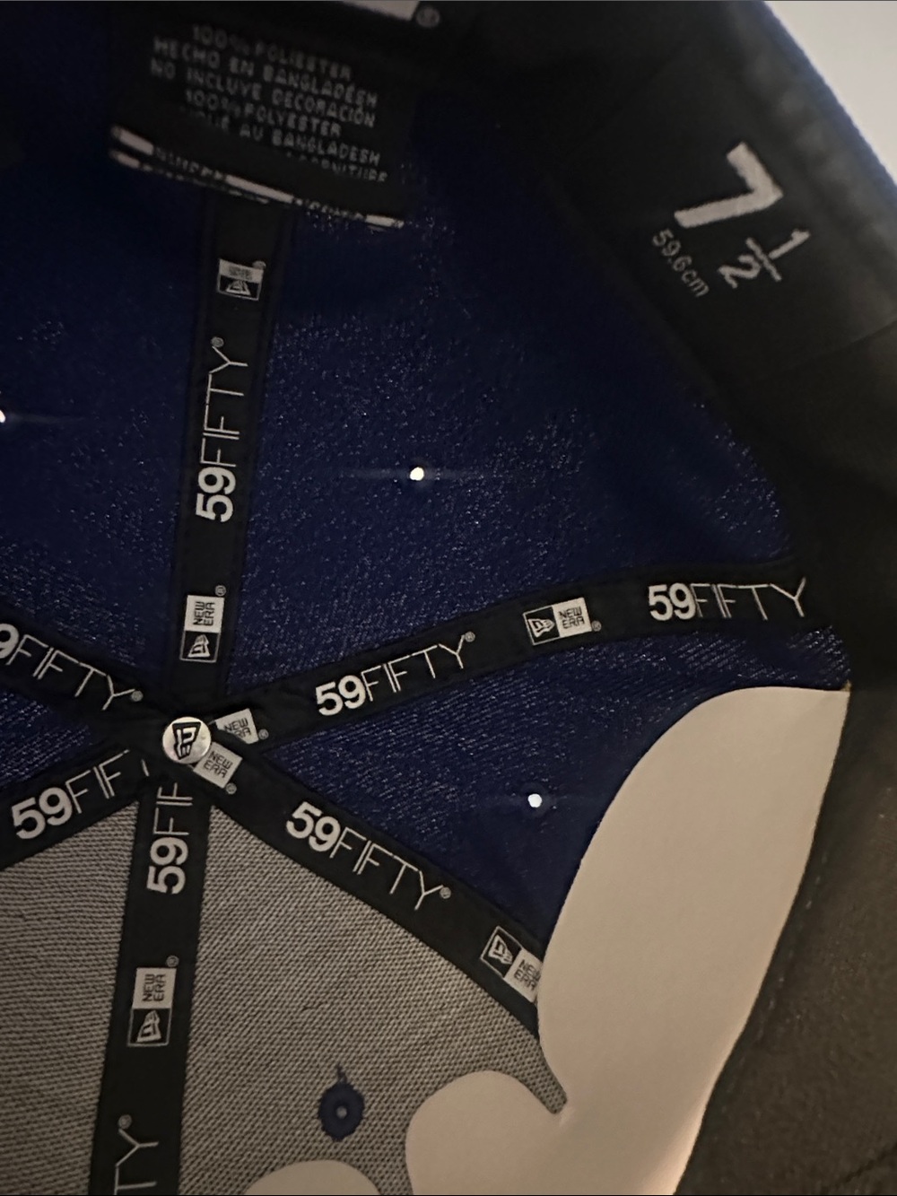 New Era Navy and White Fitted Cap with Raised 'B' Logo - Picture 5 of 6